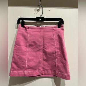 Free People 4 Pink Stretchy Denim Mini Skirt